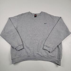 Vintage Grey Nike Mini Swoosh Crewneck Sweatshirt Essential Gray XL Pullover Y2K